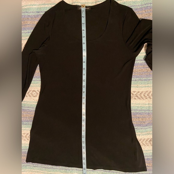 GUC Slinky Brand 3/4 Sleeve Black Tunic - Picture 2 of 7